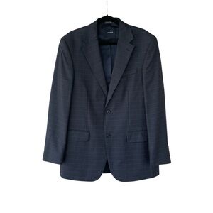 Nautica Men’s Sport Coat Size 40 L Jacket 100% Wool Plaid Long Sleeve Buttons